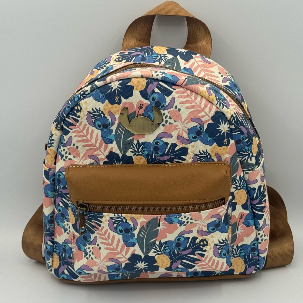 Lilo & Stitch Hawaiian Tropical Floral Print Mini Backpack NWOT